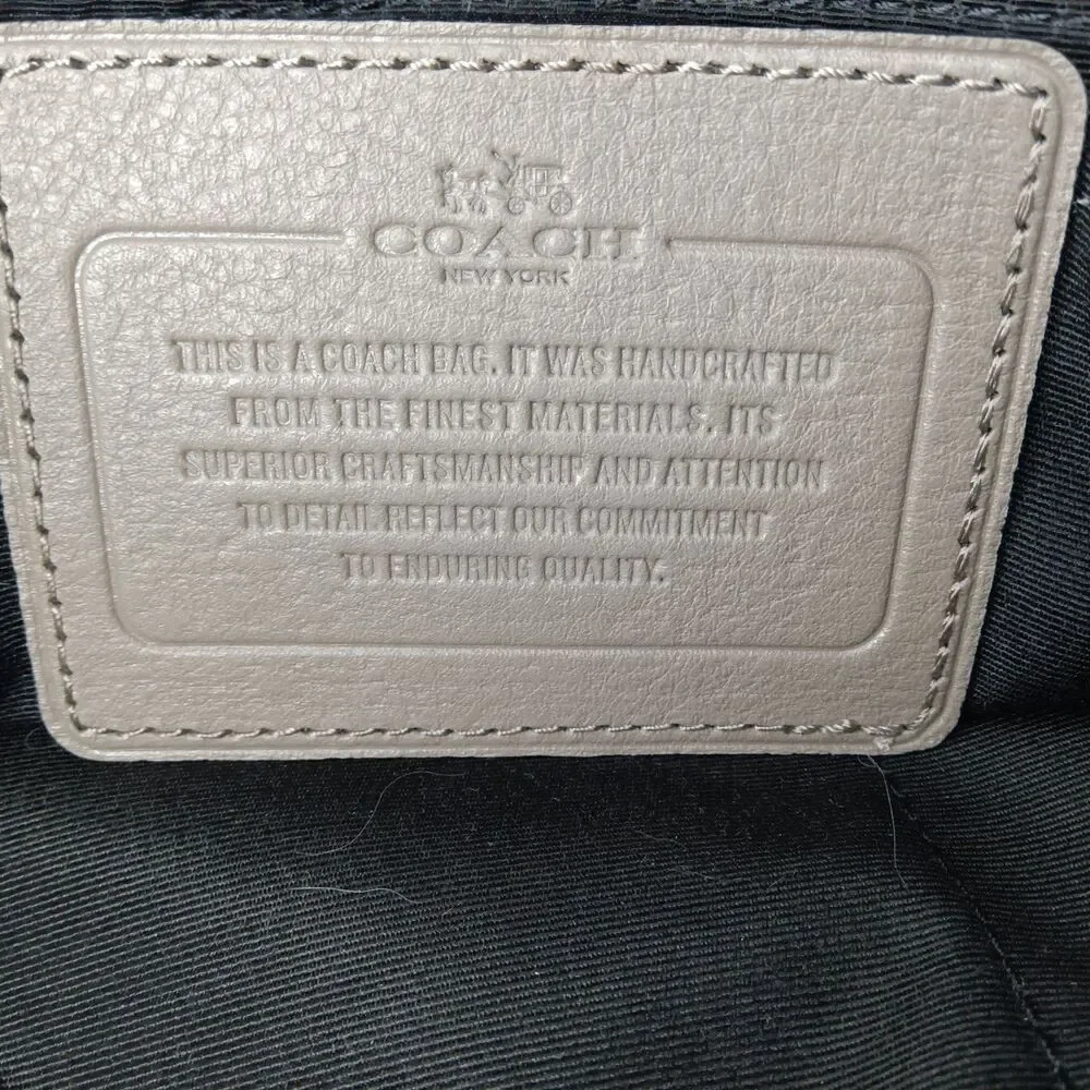COACH Hudson Leather Bag  Briefcase F71561 Taupe Gray Brown Retail $450